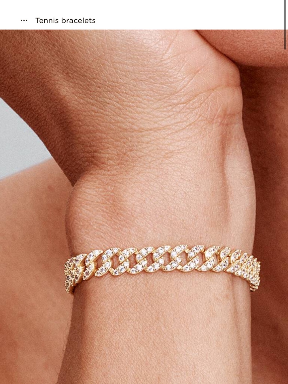 Pandora Gold-Tone Pavé Cuban Link Bracelet